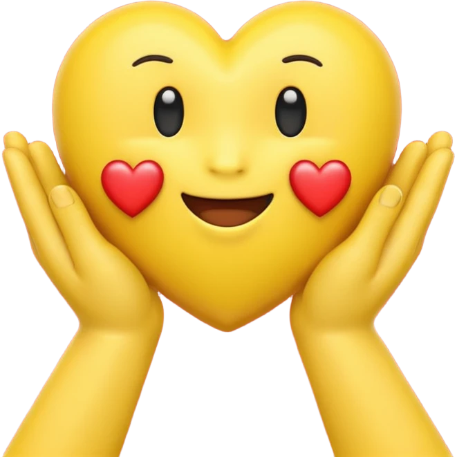 Emoji with hands holding heart emoji