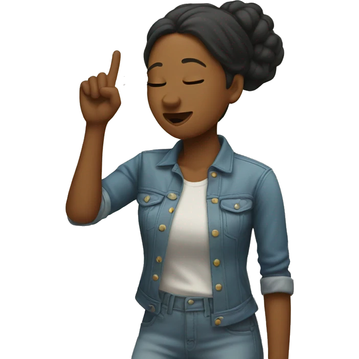 Woman do a dab emoji