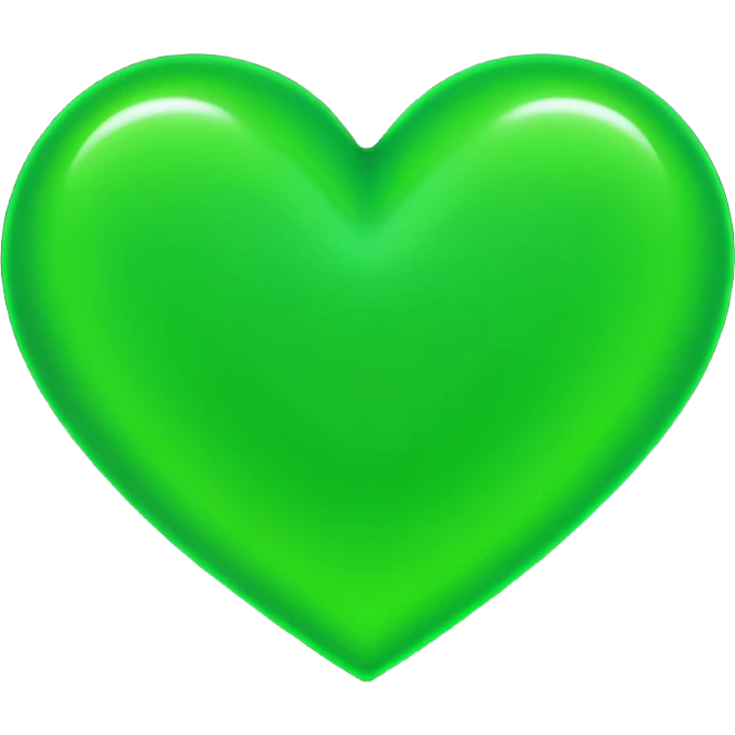 Neon green heart emoji