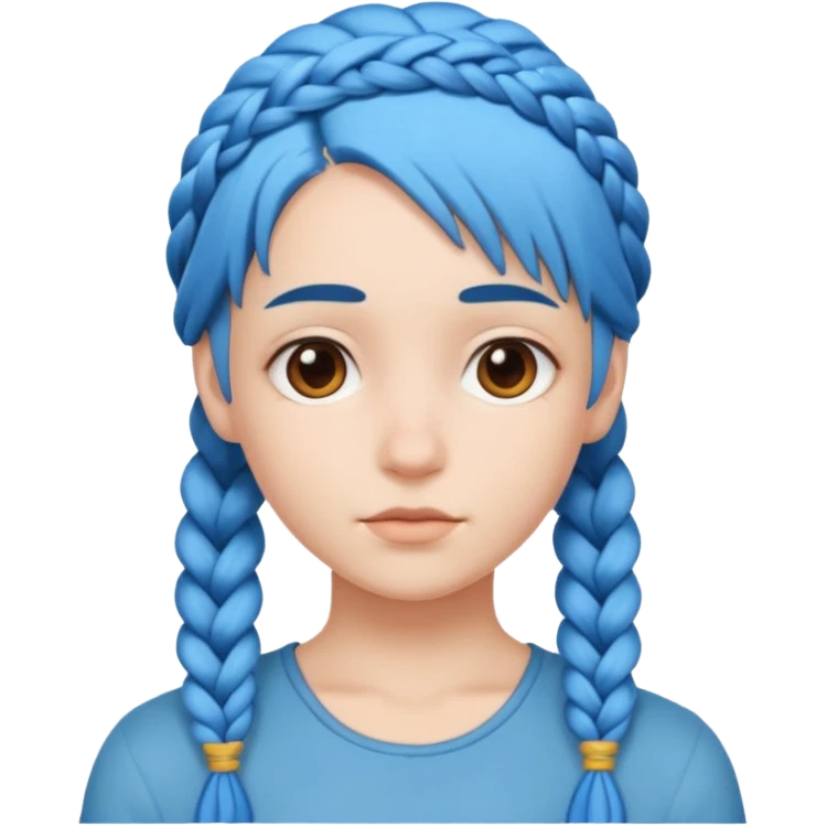 Braided Blue Hair emoji