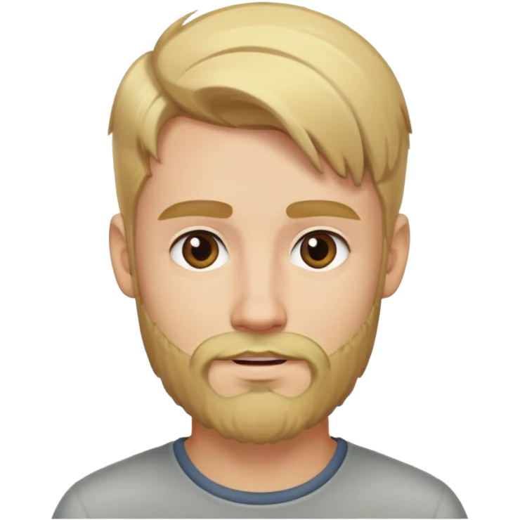 young man with blonde hair and neat medium beard emoji