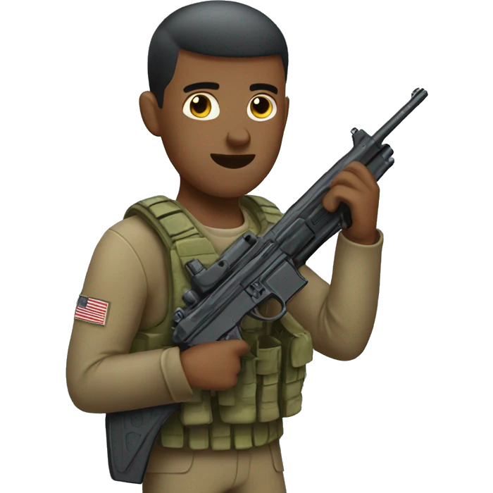 No haircut soldier with gun emoji