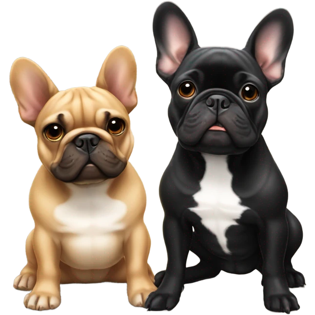 Black and Tan and fawn French bulldog friends emoji