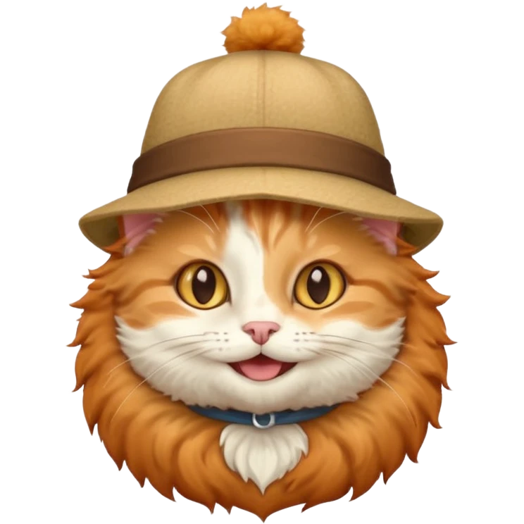 гарний коти у шляпці emoji