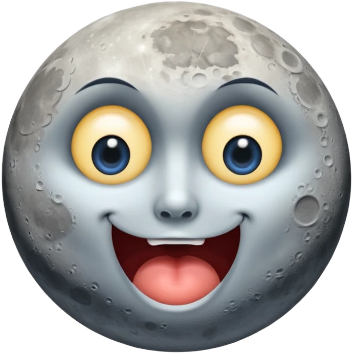 moon split in half with surprised expression emoji
