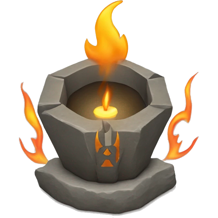 ritual symbol with center flame with hex value #BDFF6D emoji