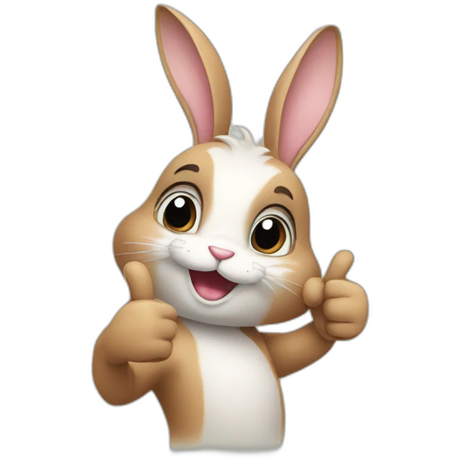 Cute rabbit thumbs up emoji