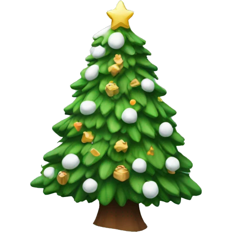 Christmas tree with snow on it emoji