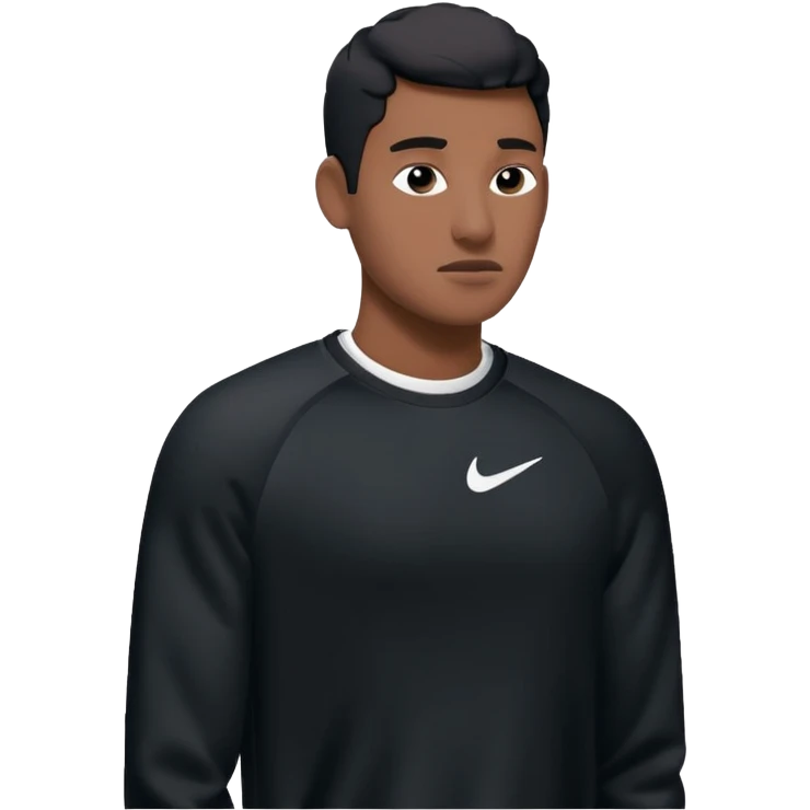 un emoji (qui ressemble à un vrai emoji téléphone)de quelqu'un qui tombe (homme noir pull Nike)il a des airpods.Il tombe vers l'avant  emoji