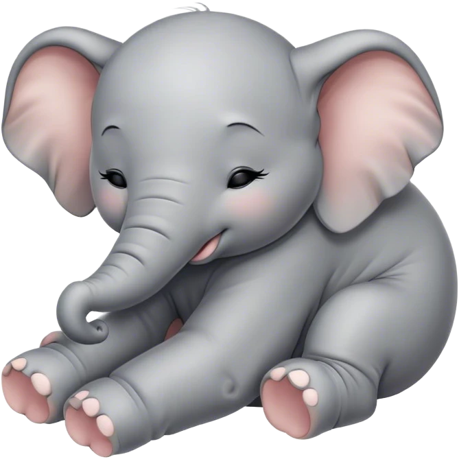 Meme-Worthy Cute Sleeping Baby Elephant Portrait Emoji, Head resting peacefully with a contented smile, showcasing a delightfully tiny build and a luxuriously soft gray hide, eyes shut in a serene, restful nap, Simplified yet hilariously adorable features, highly detailed, glowing with a soft, drowsy light, high shine, relaxed and utterly lovable, stylized with an air of playful laziness, bright and heartwarming, soft glowing outline, capturing the essence of a comically sleepy baby elephant, so meme-worthy it feels like it could instantly become the next viral sensation of adorable slumber! emoji