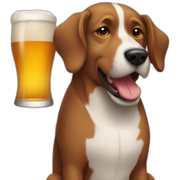 Dog drinking beer emoji