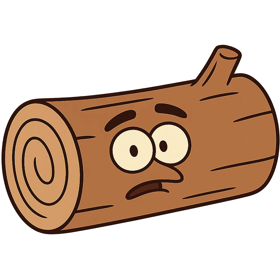 simple cartoon style wooden log, no background emoji