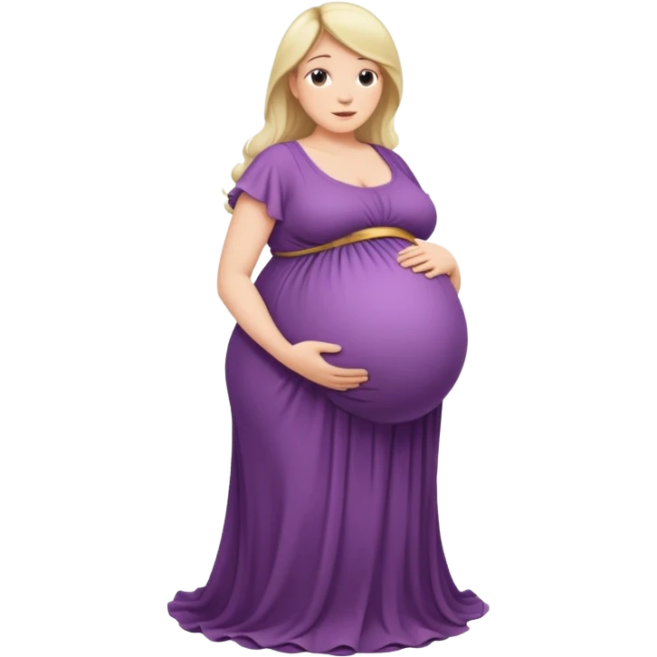 heavily pregnant woman with extremely large overdue belly emoji