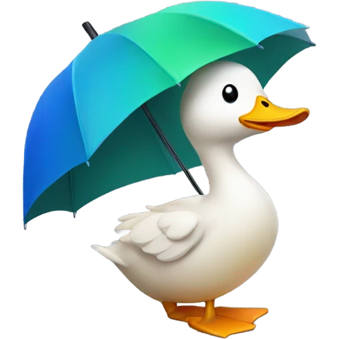 Duck with umbrella emoji