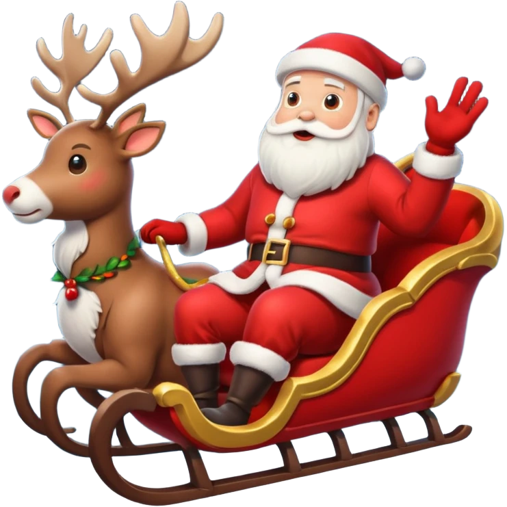 santa in his sleigh in flight emoji