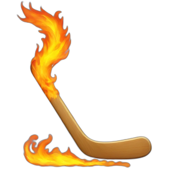 hockey stick on fire emoji