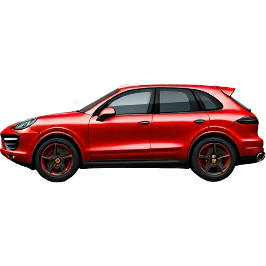 red porsche cayenne with red rims and no licence plate  emoji