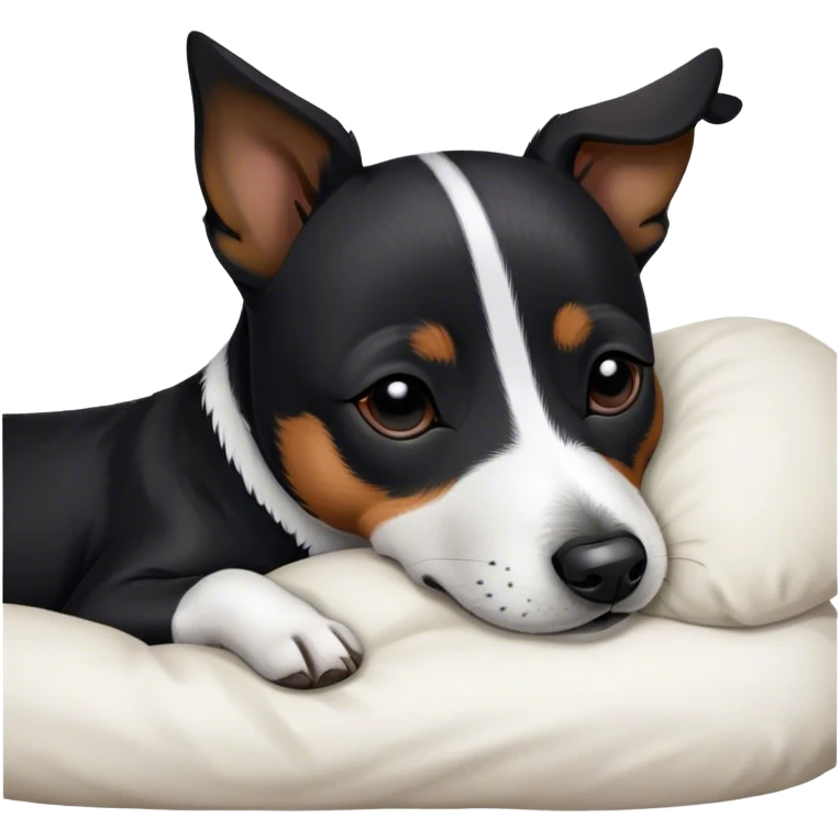 Sleeping black jack russell emoji