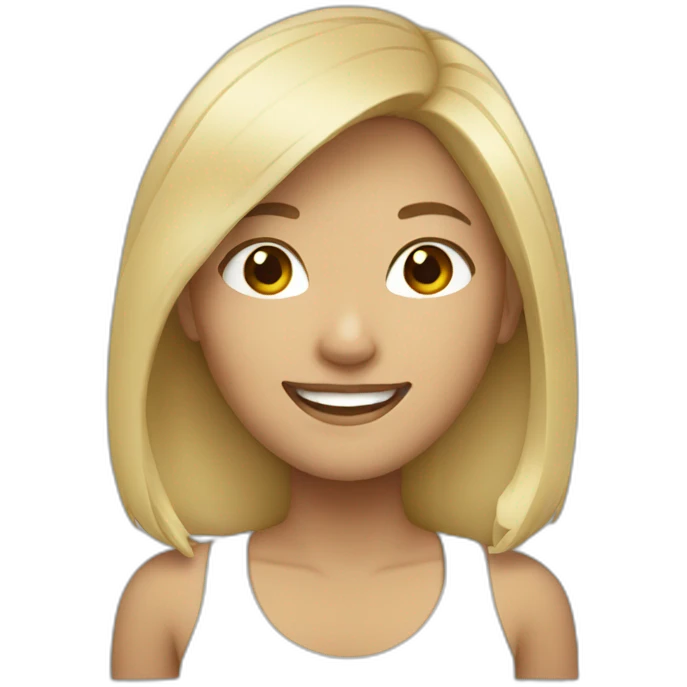 asian blond woman smiling emoji