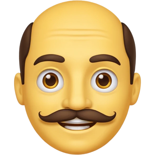 classic yellow face smiling with a mustache emoji