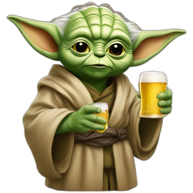 Yoda drinking beer in germany emoji