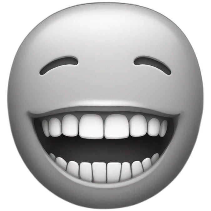 serene teeth in greyscale emoji