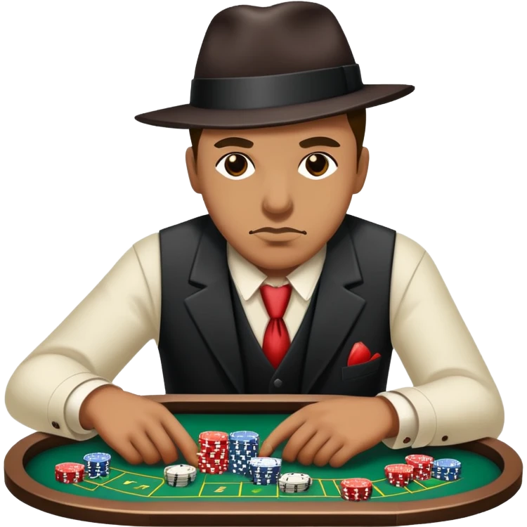 Gangster playing craps emoji