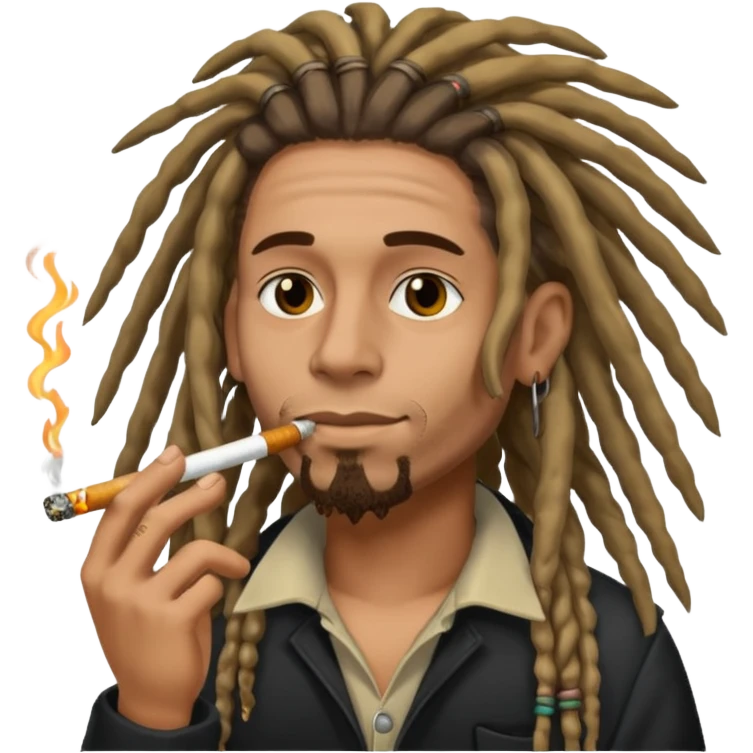 Musician with dreadlocks and ciga emoji
