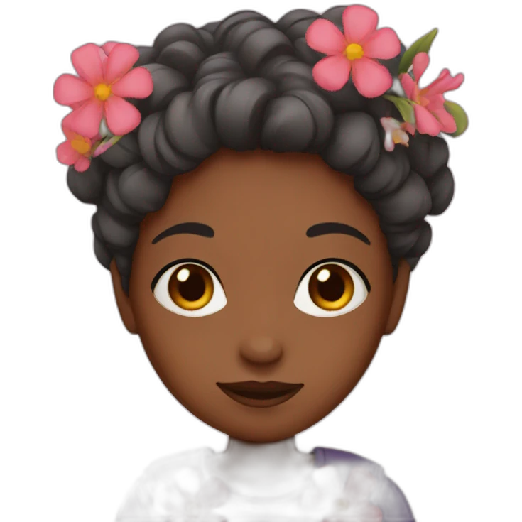 Girl with flowers emoji