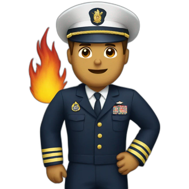 navy man and fire emoji