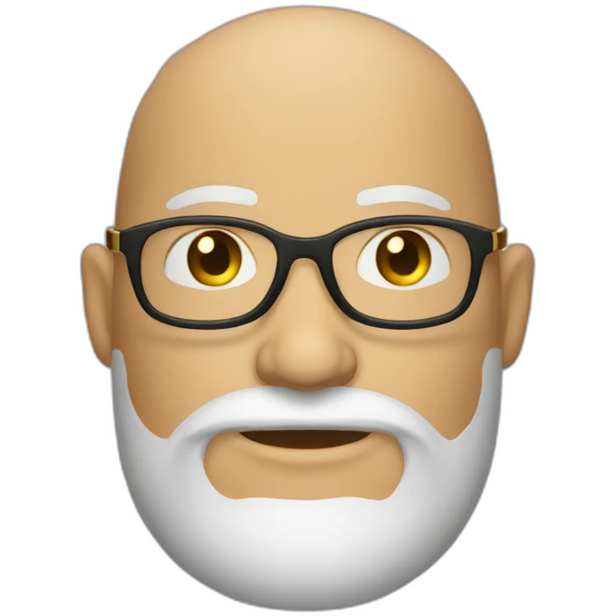 Bald-head-gold-rim-glasses-light-beard emoji