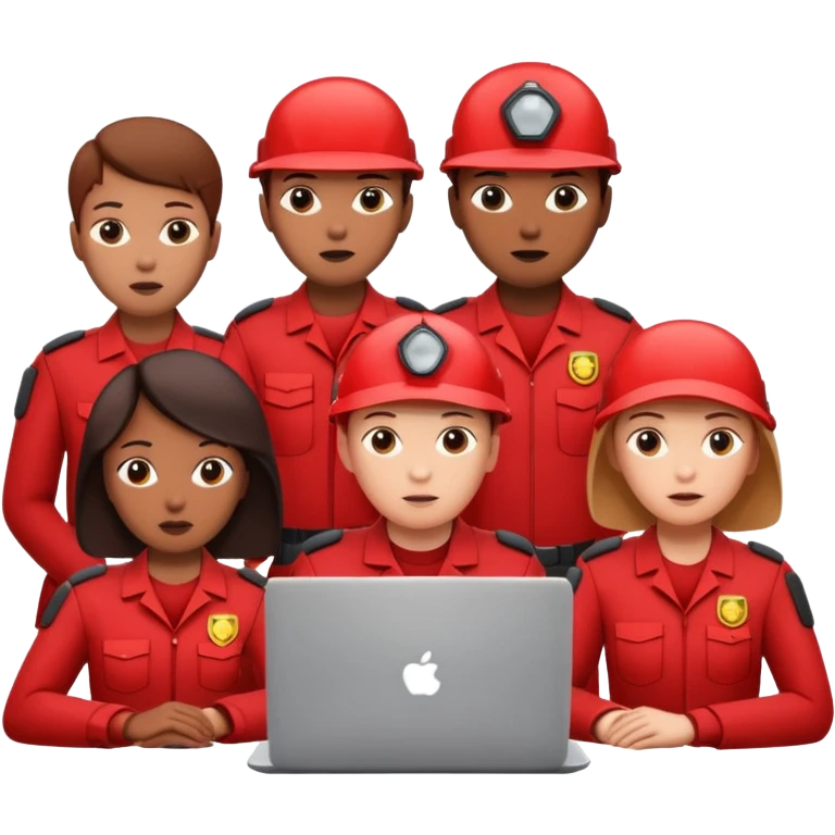AI Agent red team looking at the laptop facing right very focused trying to come up attacks to stress test the system and find loopholes

 emoji