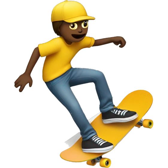 Skateboard riding on a narrow curb emoji