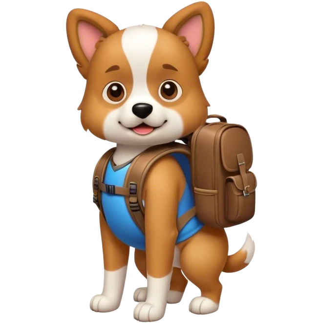 Dog with a backpack emoji