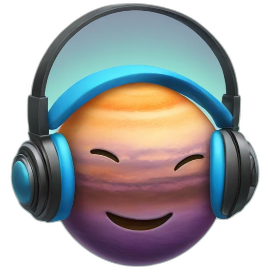 planet in headphones emoji