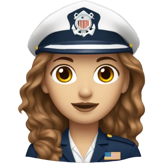 Coast guard white woman with brown hair emoji