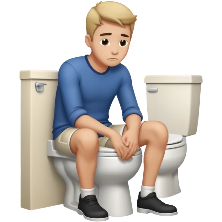 guy sitting on the toilet hunched over emoji