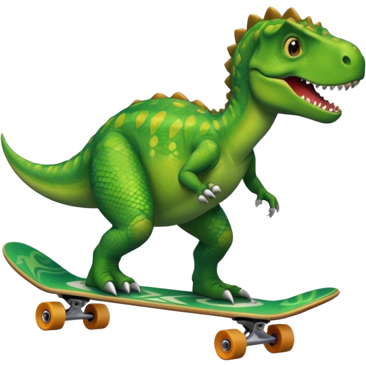 Dinosaur on a skateboard emoji