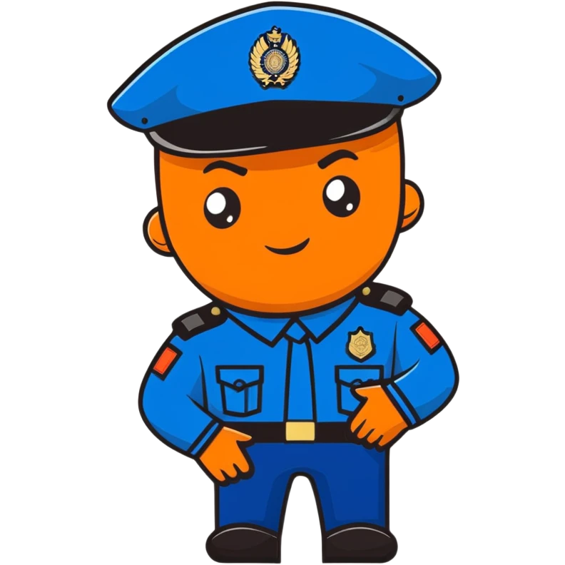 Russian police officer with traditional police cap and blue uniform emoji