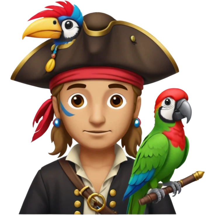 pirate and parrot emoji