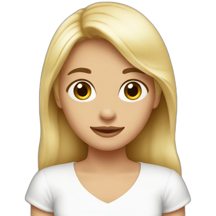Fille blanche couette marron emoji