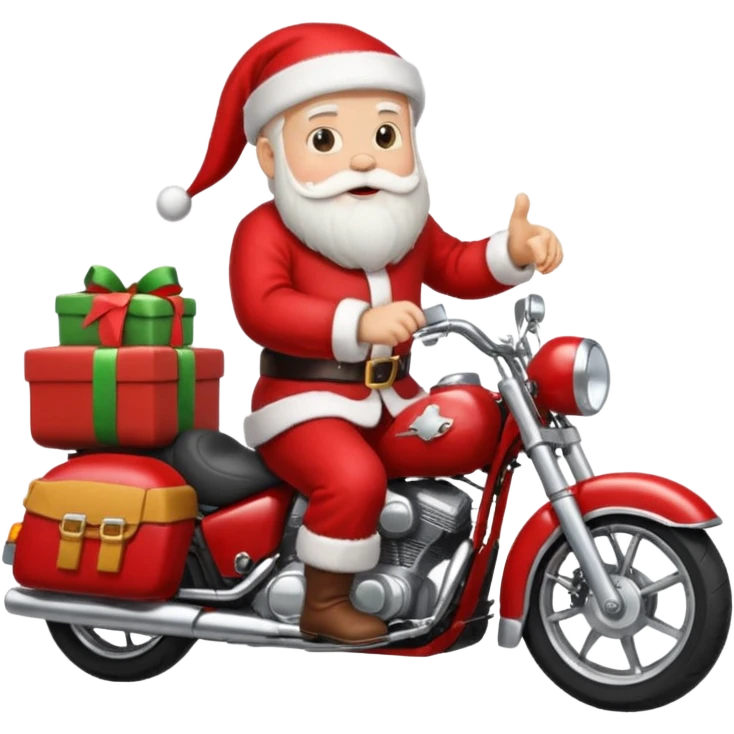 Santa on a motorcycle emoji