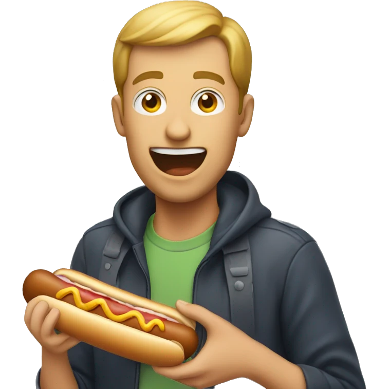 man eating hot dog emoji