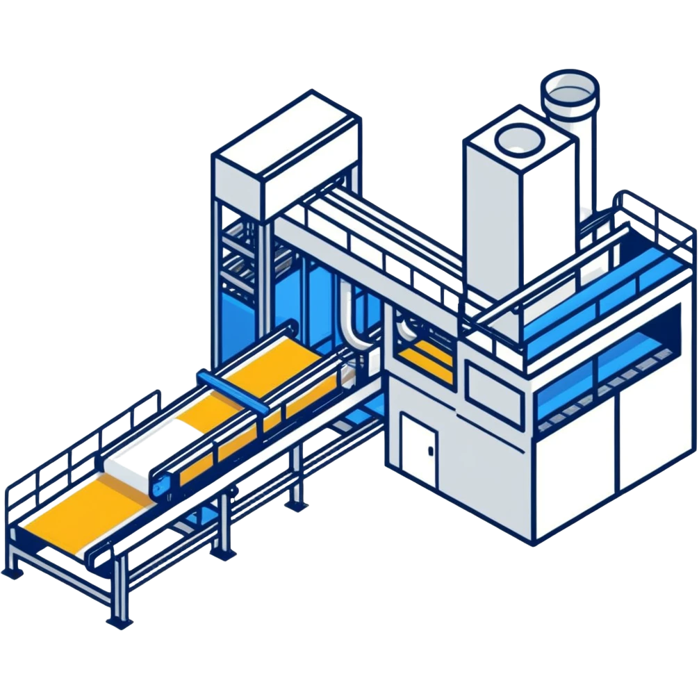 manufacturing plant with conveyor belts emoji