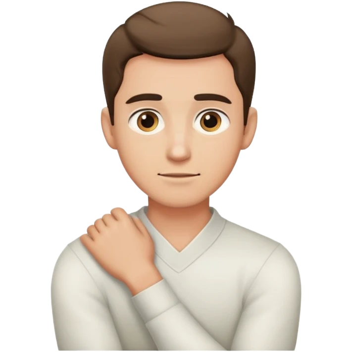 Arm crossed holding neck guy emoji