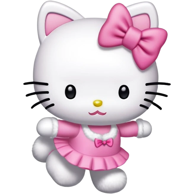 Hello Kitty performing a back walkover emoji