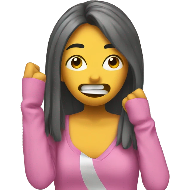 chica haciendo el DAB emoji