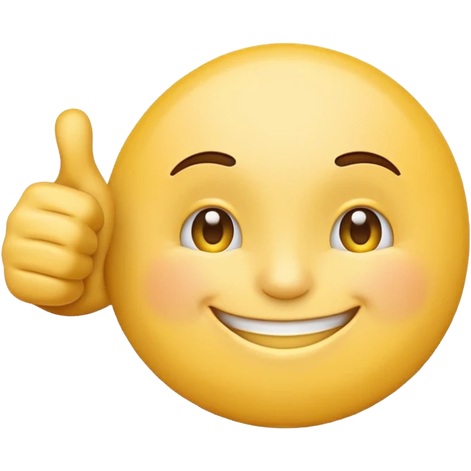 round yellow emoji, thumbs up gesture, 'we back' written across emoji