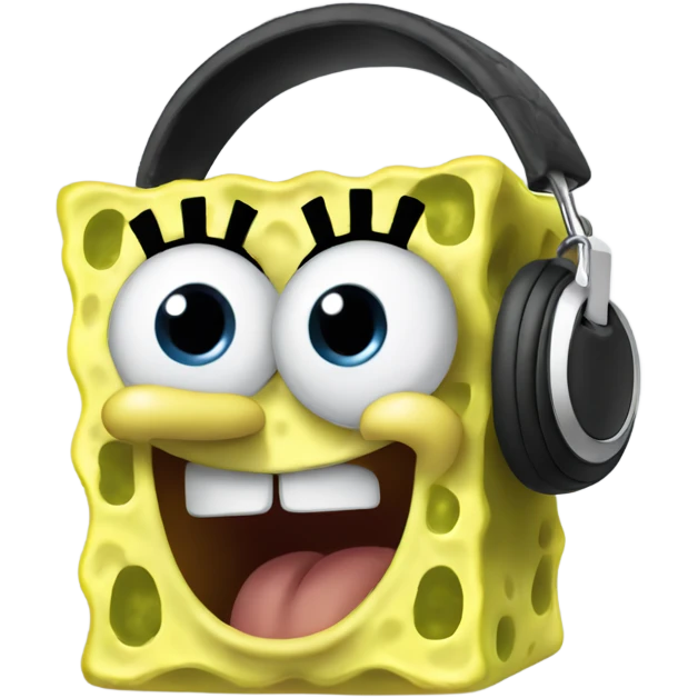 spongebob listening with airpods emoji
