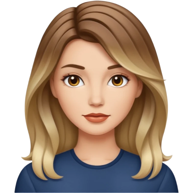 Una mujer blanca con el pelo en balayage  emoji